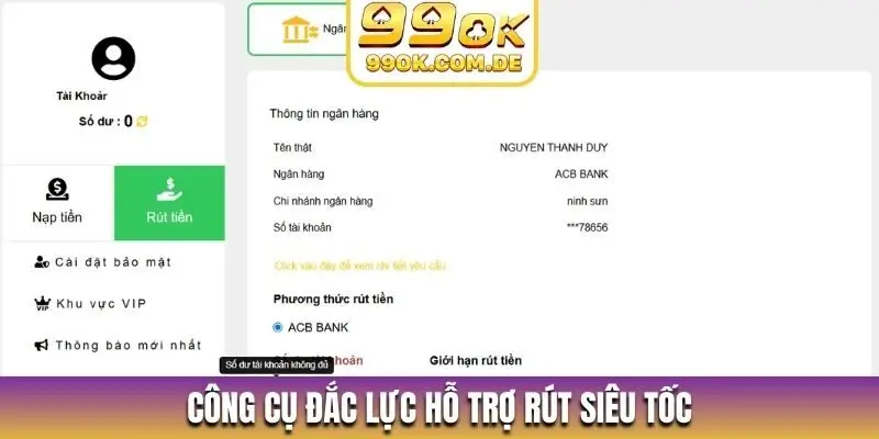 Công cụ đắc lực hỗ trợ rút siêu tốc